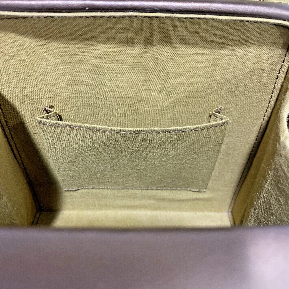 Vintage Mid Century Box Style Purse Shoulder Bag Brown Gold Woven Elegant Chic